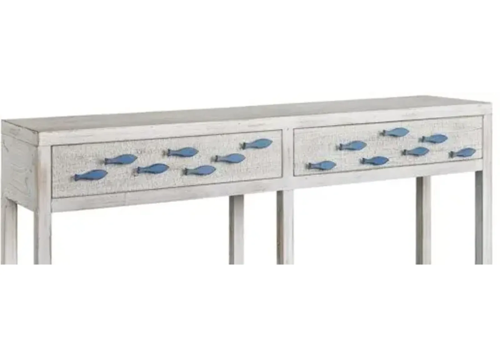 Crestview Swimming Upstream Antique White Console