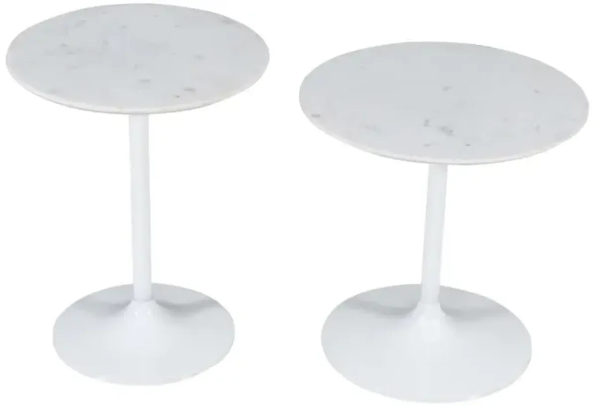 Jofran Camille Nesting Table White On White