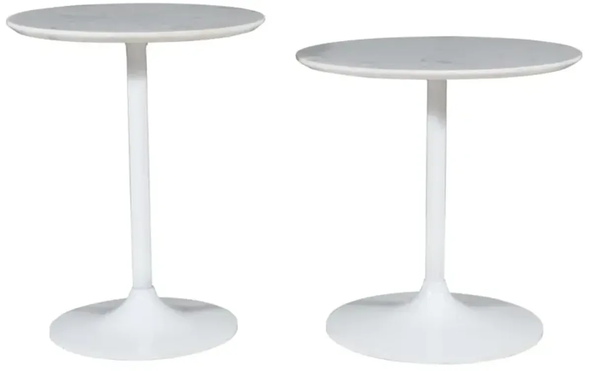 Jofran Camille Nesting Table White On White