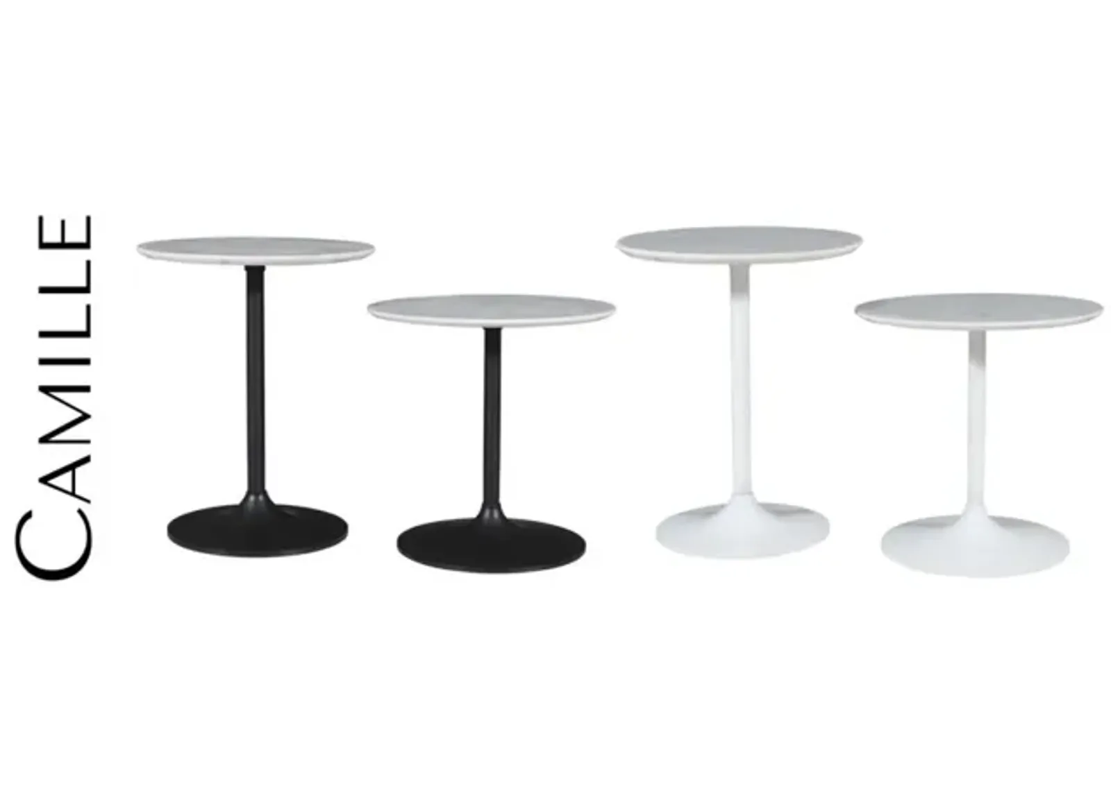 Jofran Camille Nesting Table White On White