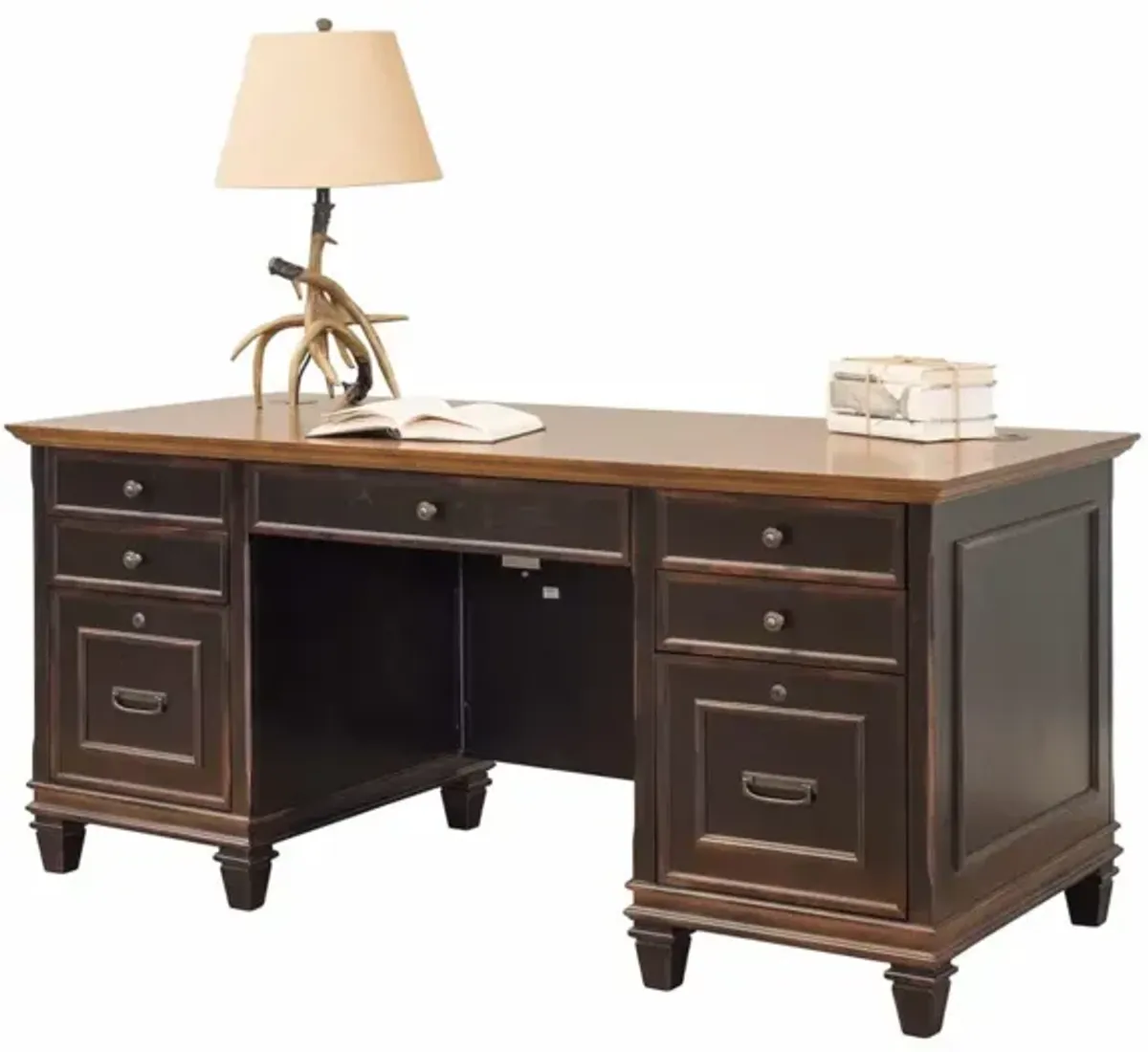 Martin Furniture Hartford Double Pedestal Desk