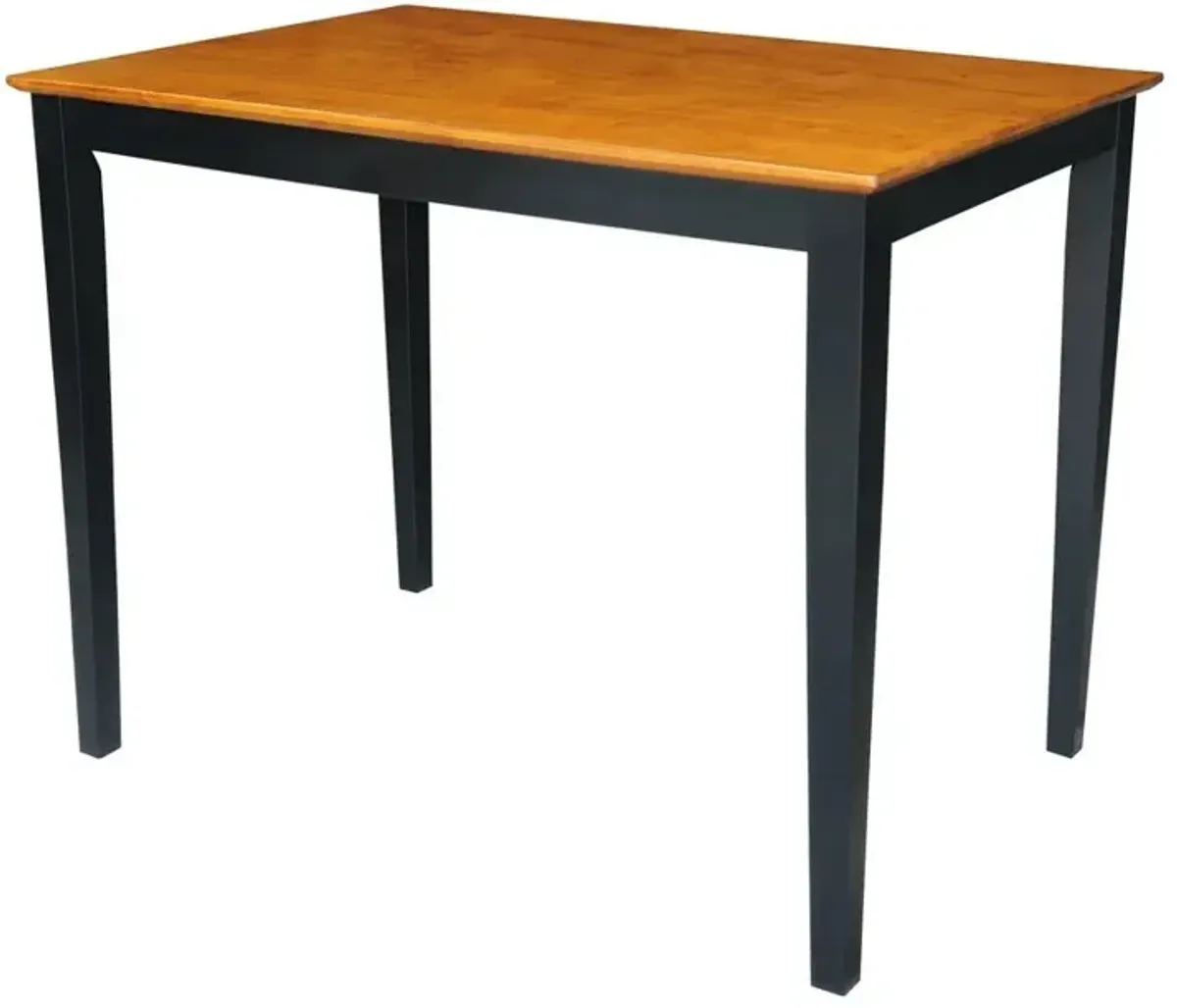 John Thomas Dining Essentials 30 Inch X 48 Inch Square Table Top with 36 Inch Shaker Legs in Cherry/Black