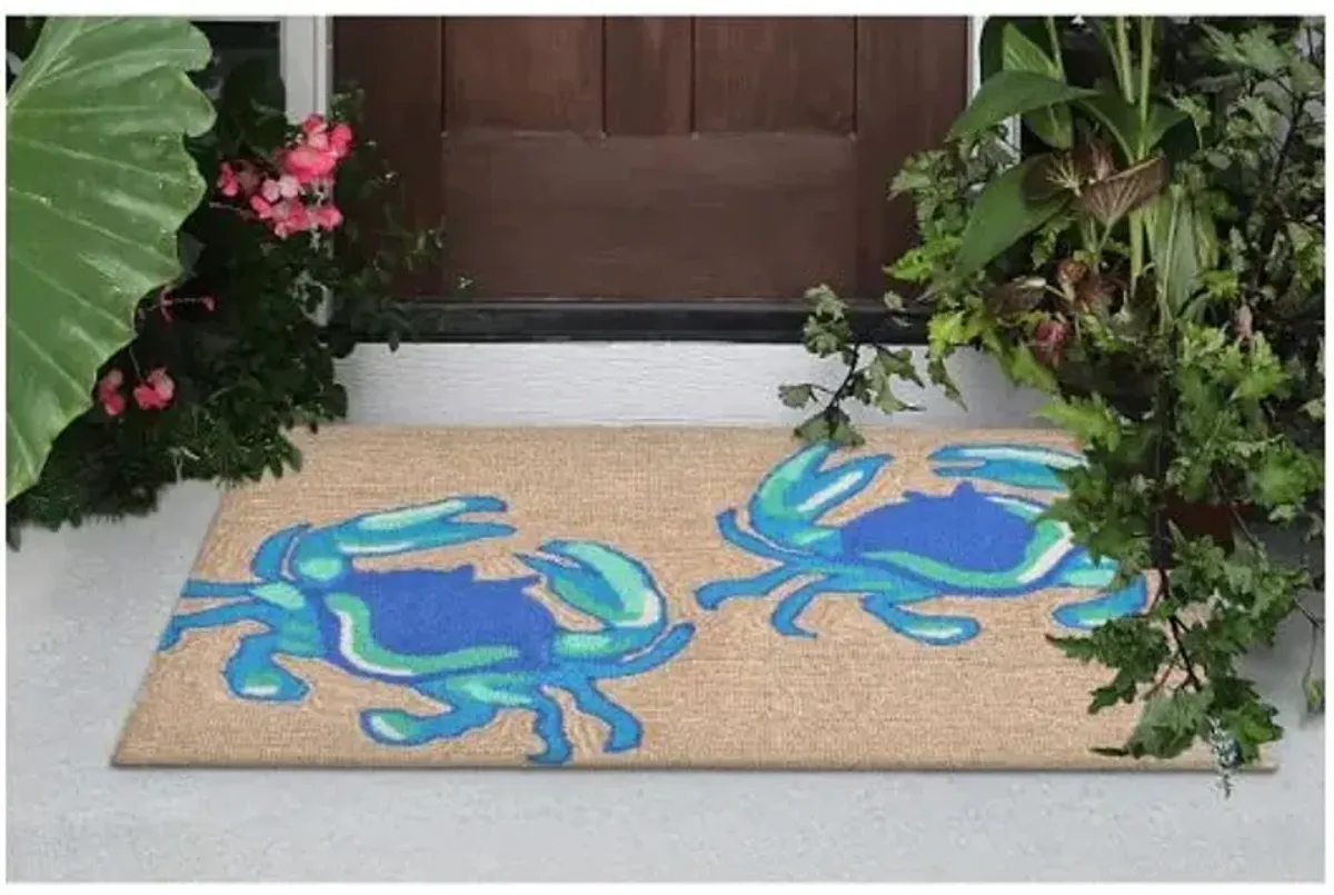 Trans Ocean Frontporch Crabs Blue Doormat