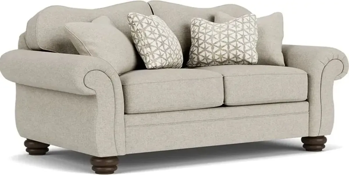 Flexsteel Bexley Silver Rolled Arm Driftwood Loveseat