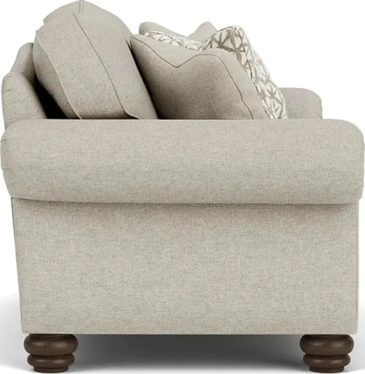 Flexsteel Bexley Silver Rolled Arm Driftwood Loveseat