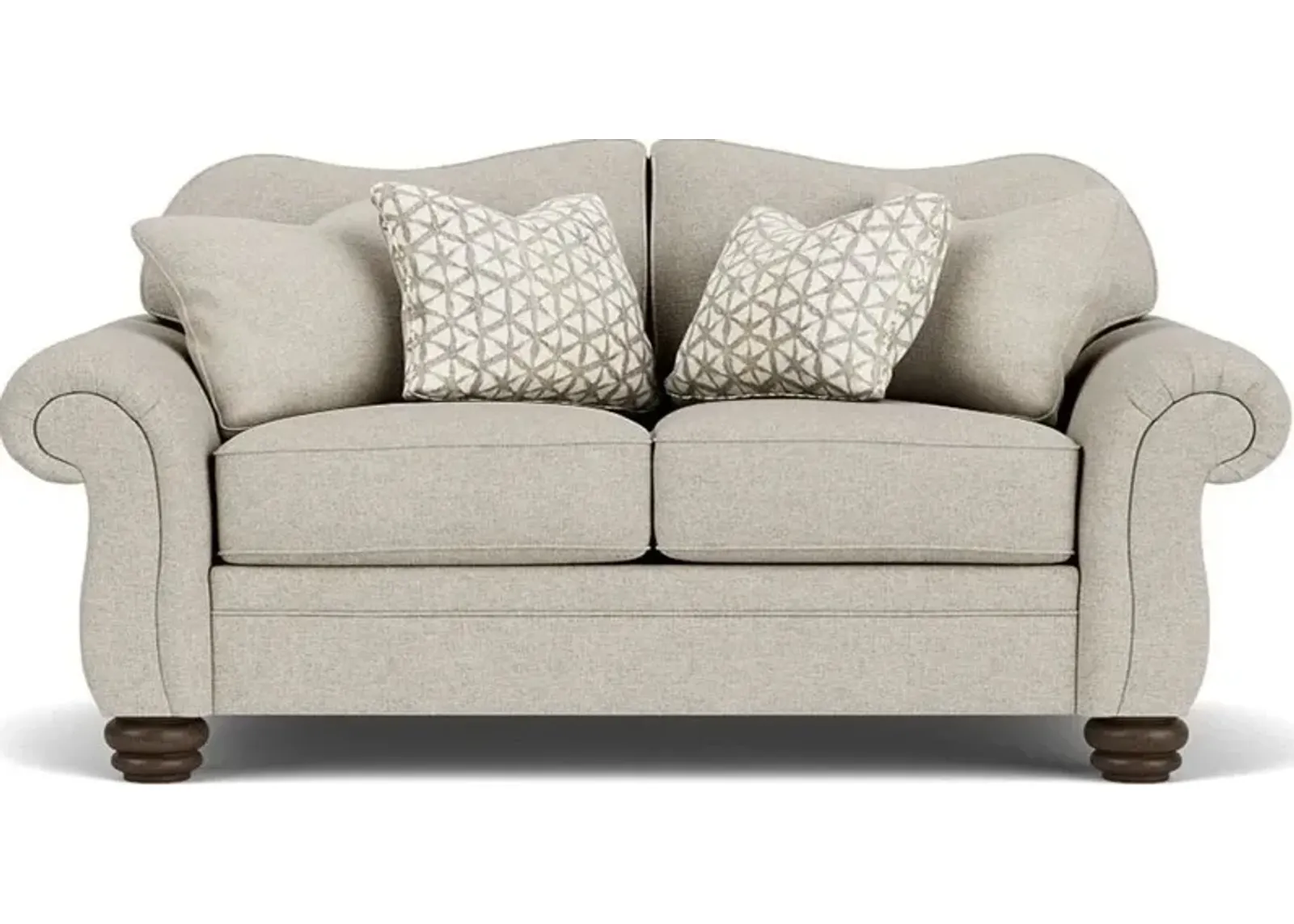 BEXLEY SILVER ROLLED ARM DRIFTWOOD LOVESEAT