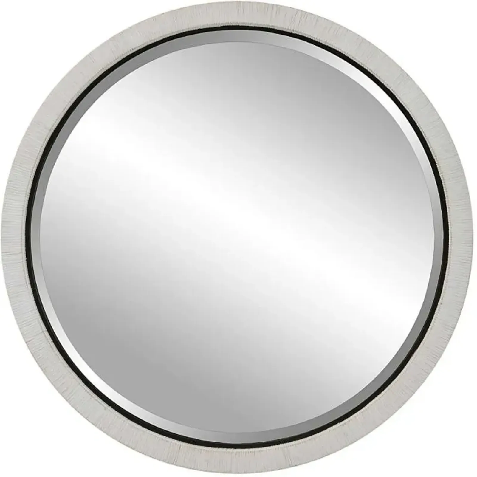 Uttermost Granada Whitewash Round Mirror