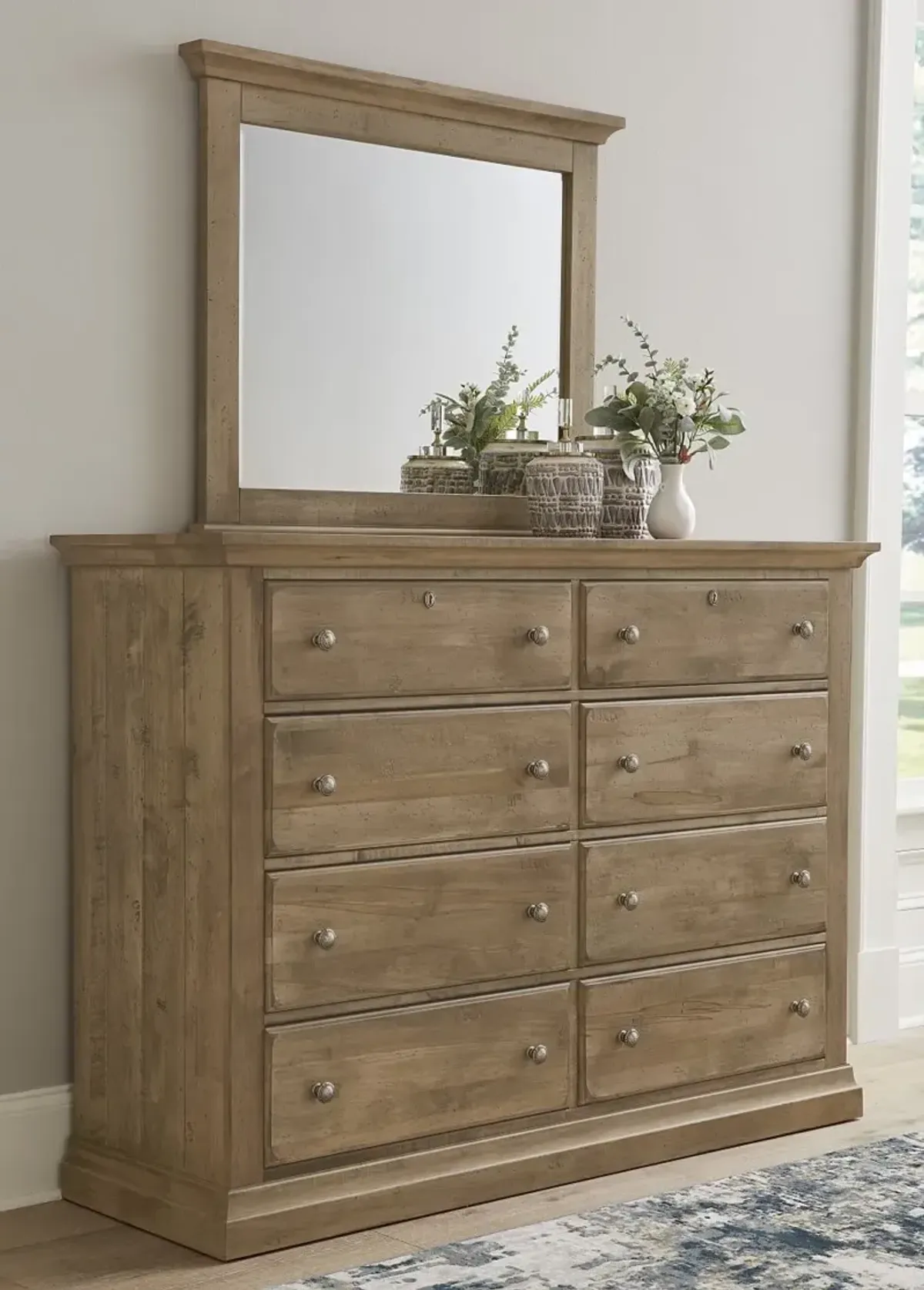 Vaughan-Bassett Carlisle Warm Natural Landscape Mirror