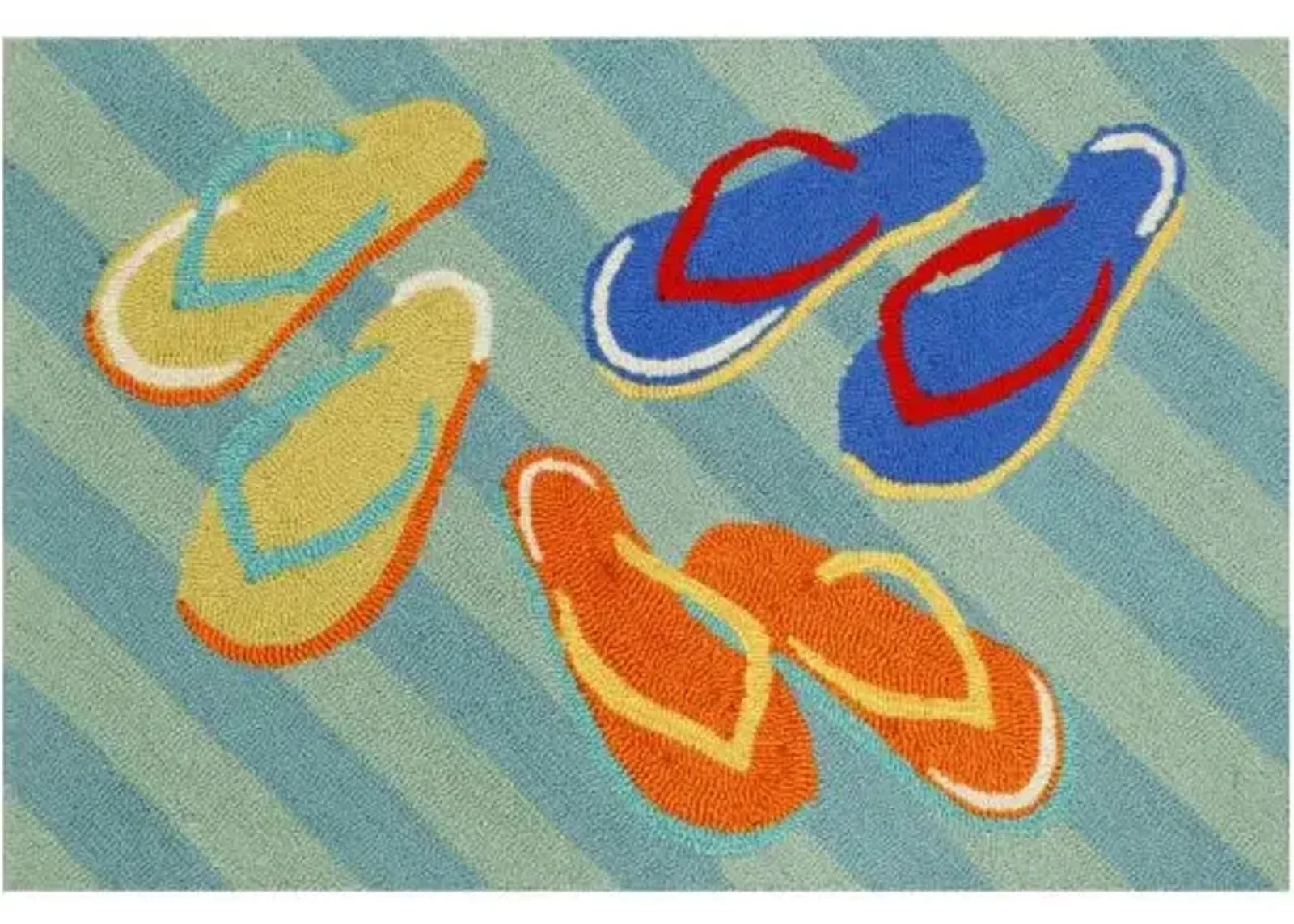 Trans Ocean Frontporch Flip Flop Blue Doormat