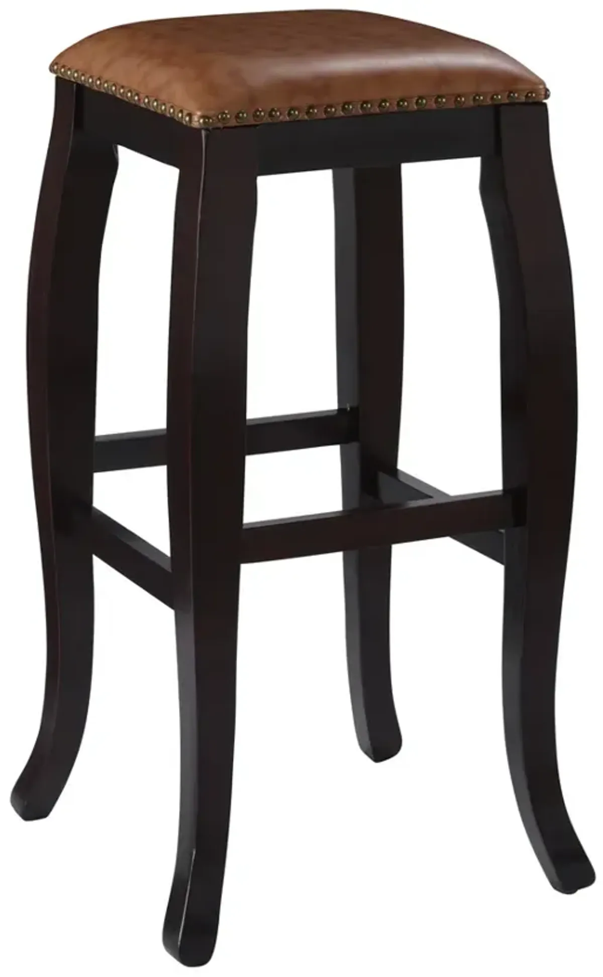 Linon San Francisco Square Top Bar Stool Caramel