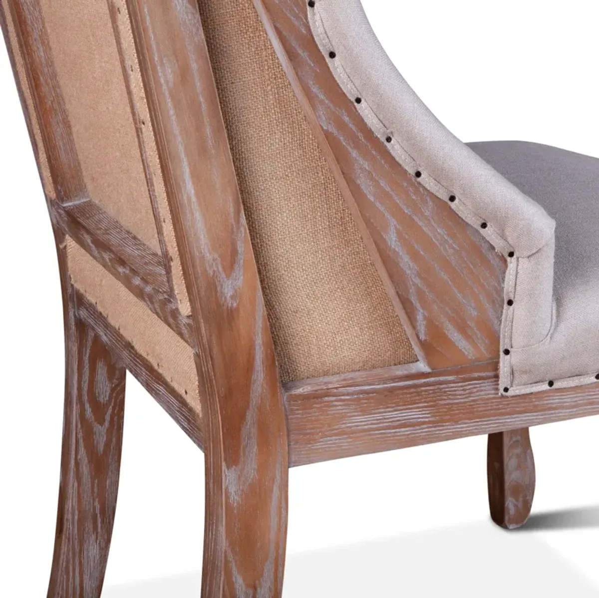 Home Trends Design Grosvenor Off-White Tufted Linen Dining Chair