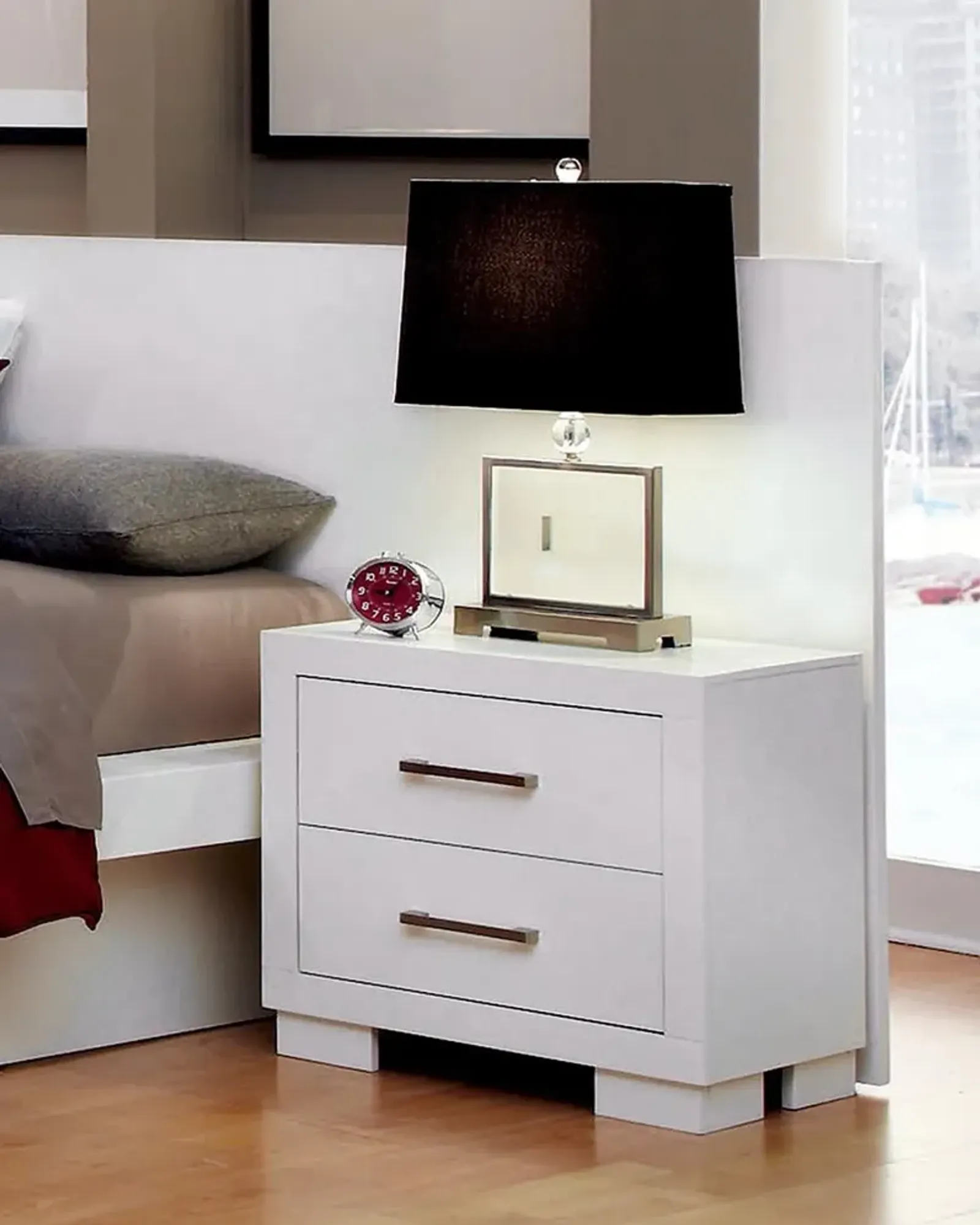 Coaster Jessica 2-Drawer Nightstand Cream White