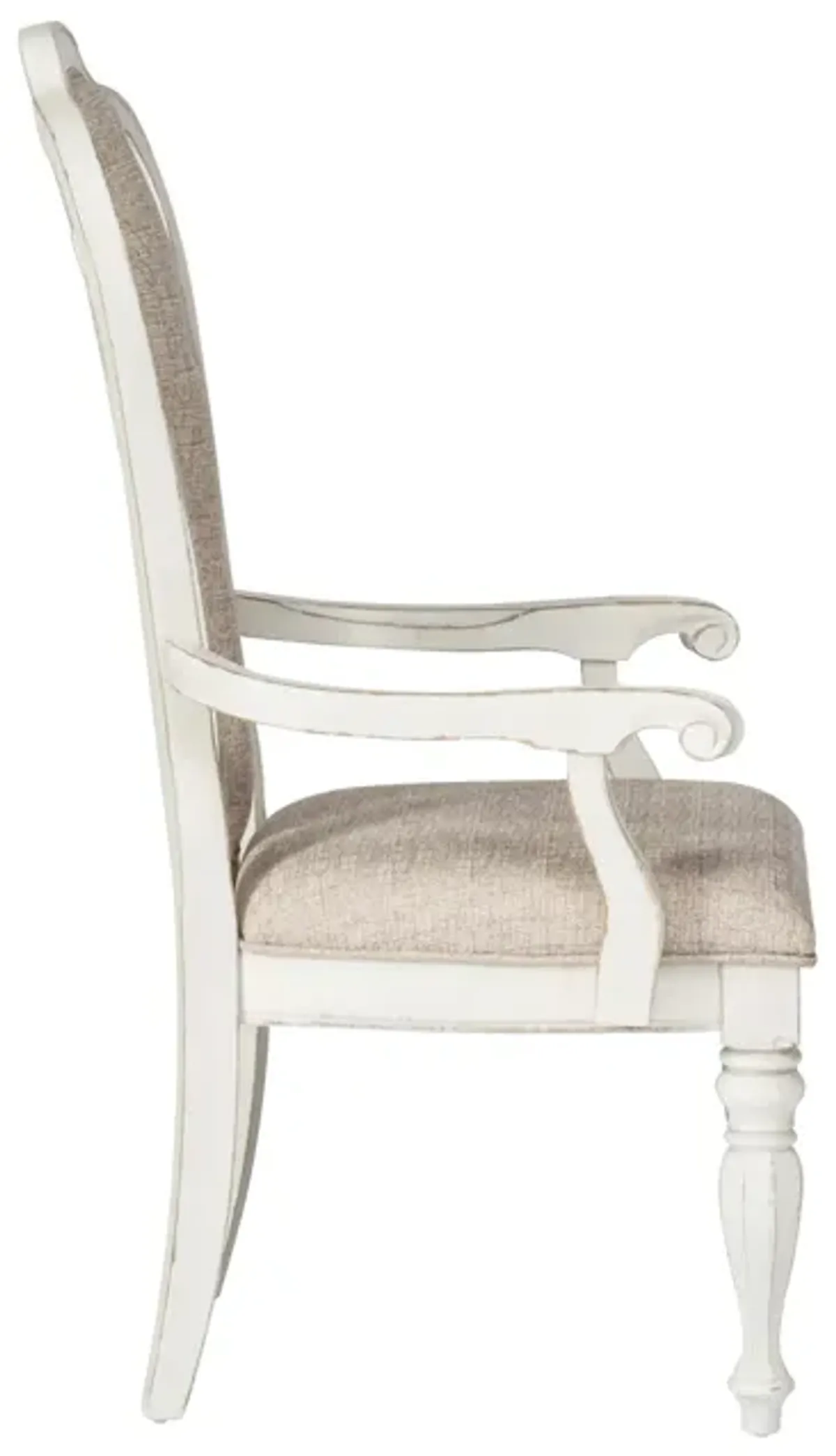 Liberty Furniture Magnolia Manor Antique White Splat Back Upholstered Armchair