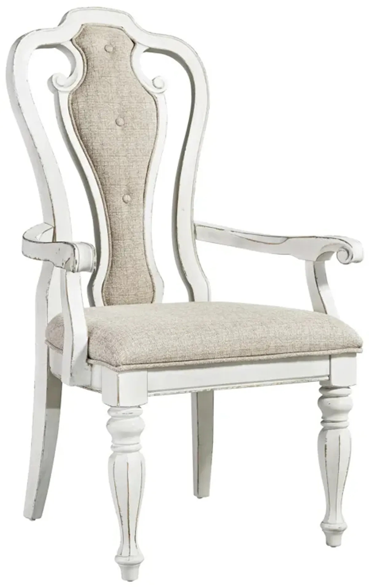 Liberty Furniture Magnolia Manor Antique White Splat Back Upholstered Armchair