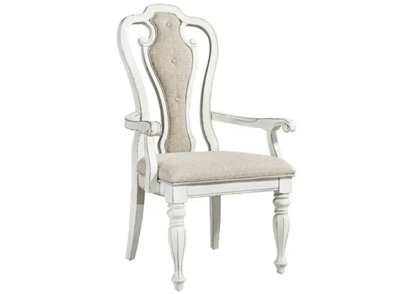 Liberty Furniture Magnolia Manor Antique White Splat Back Upholstered Armchair