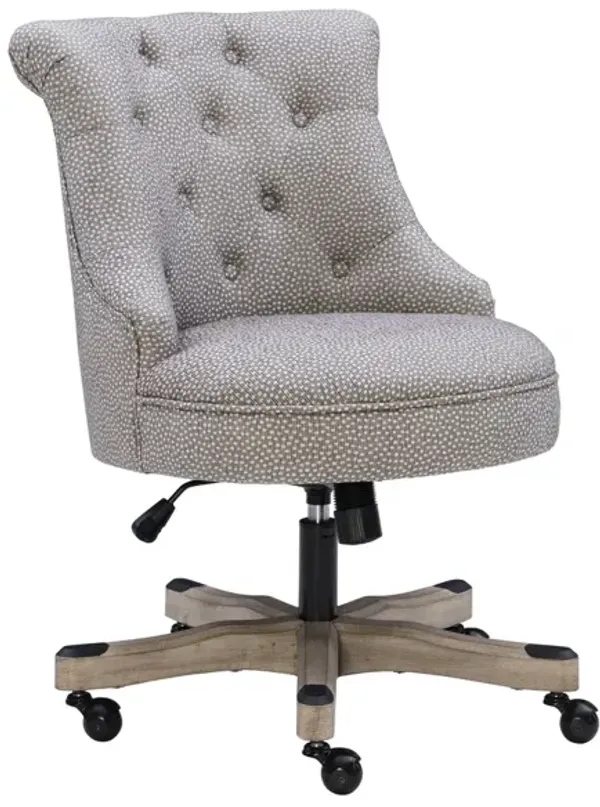 Linon Sinclair Light Gray Home Office Desk Chair