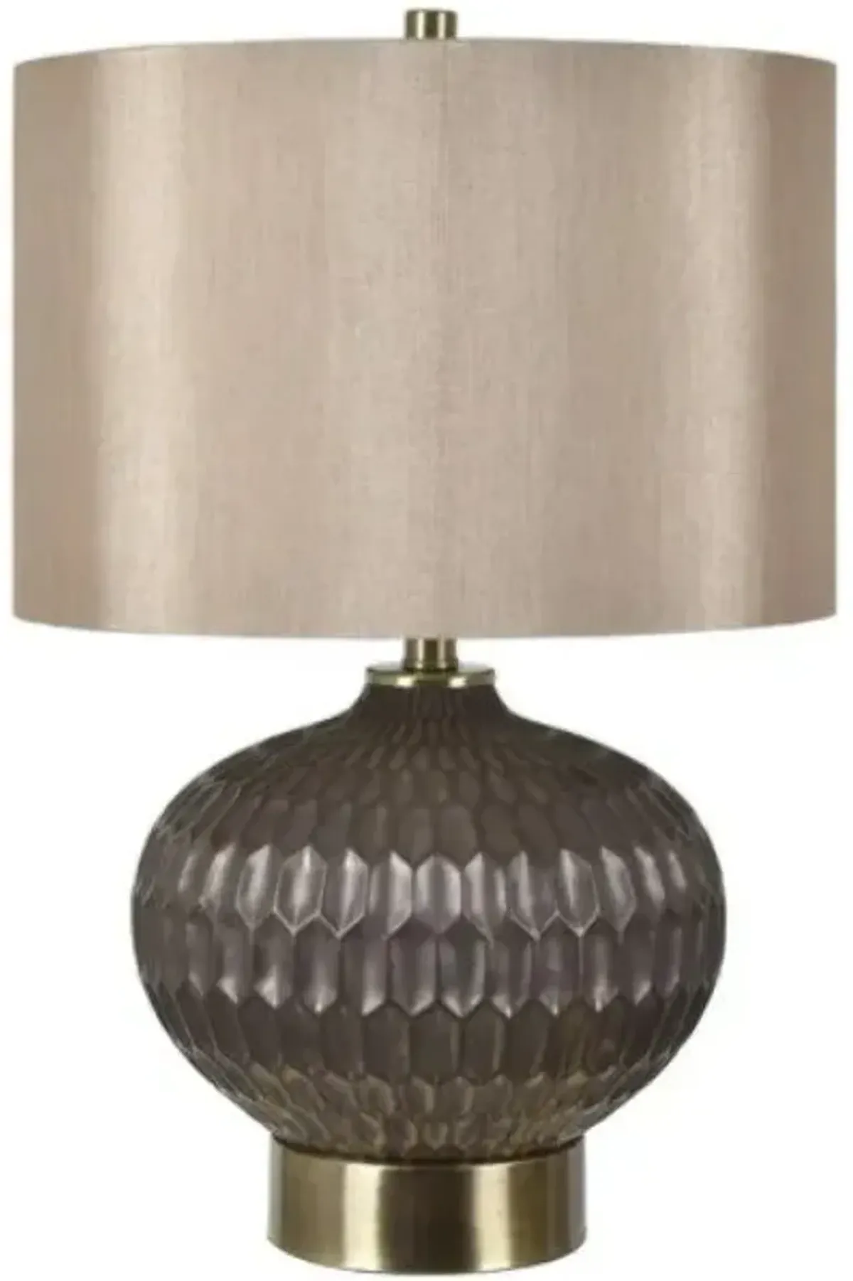 Crestview Bowen Beige/Taupe Faceted Table Lamp