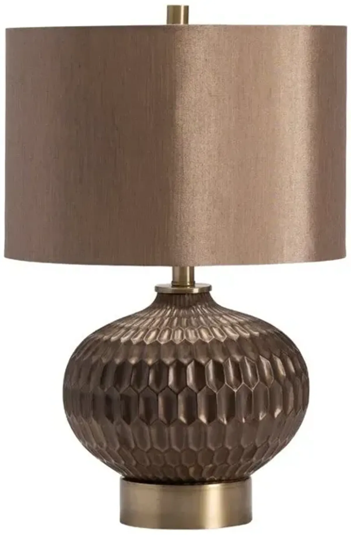 BOWEN BEIGE/TAUPE FACETED TABLE LAMP