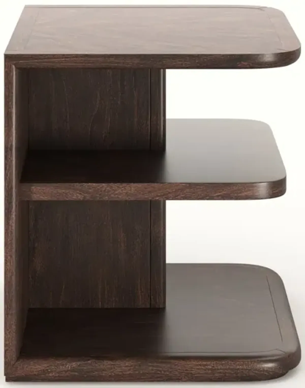 Casa Inspirata Cannello End Table in Brunette Dark Brown Wood Finish