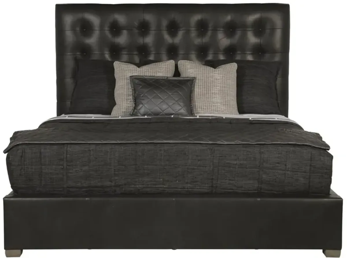 Bernhardt Avery Leather Tall Panel Bed Queen