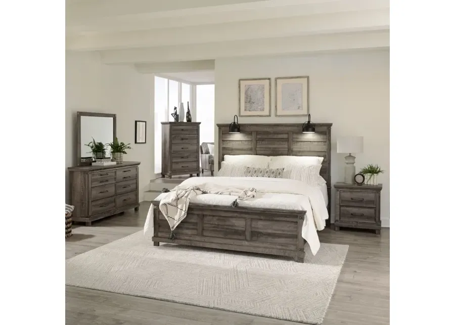 QUEEN PANEL BED DRESSER MIRROR CHEST AND NIGHTSTAND - LAKESIDE HAVEN