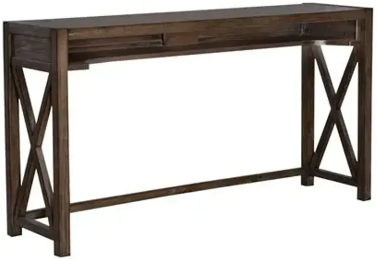 Lennox Medium Brown Console Bar Table