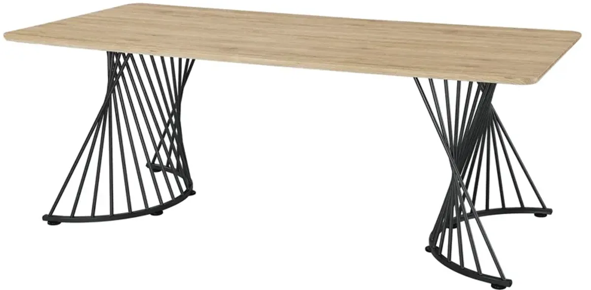 Coaster Altus 80 Inch Composite Wood Dining Table Natural Oak