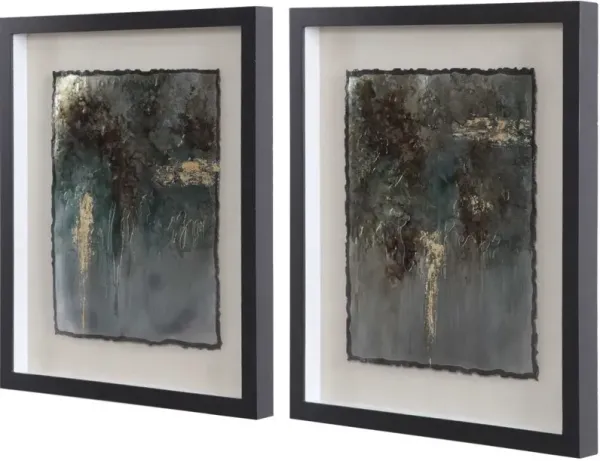 Uttermost Rustic Patina 2-Piece Dark Brown Framed Prints