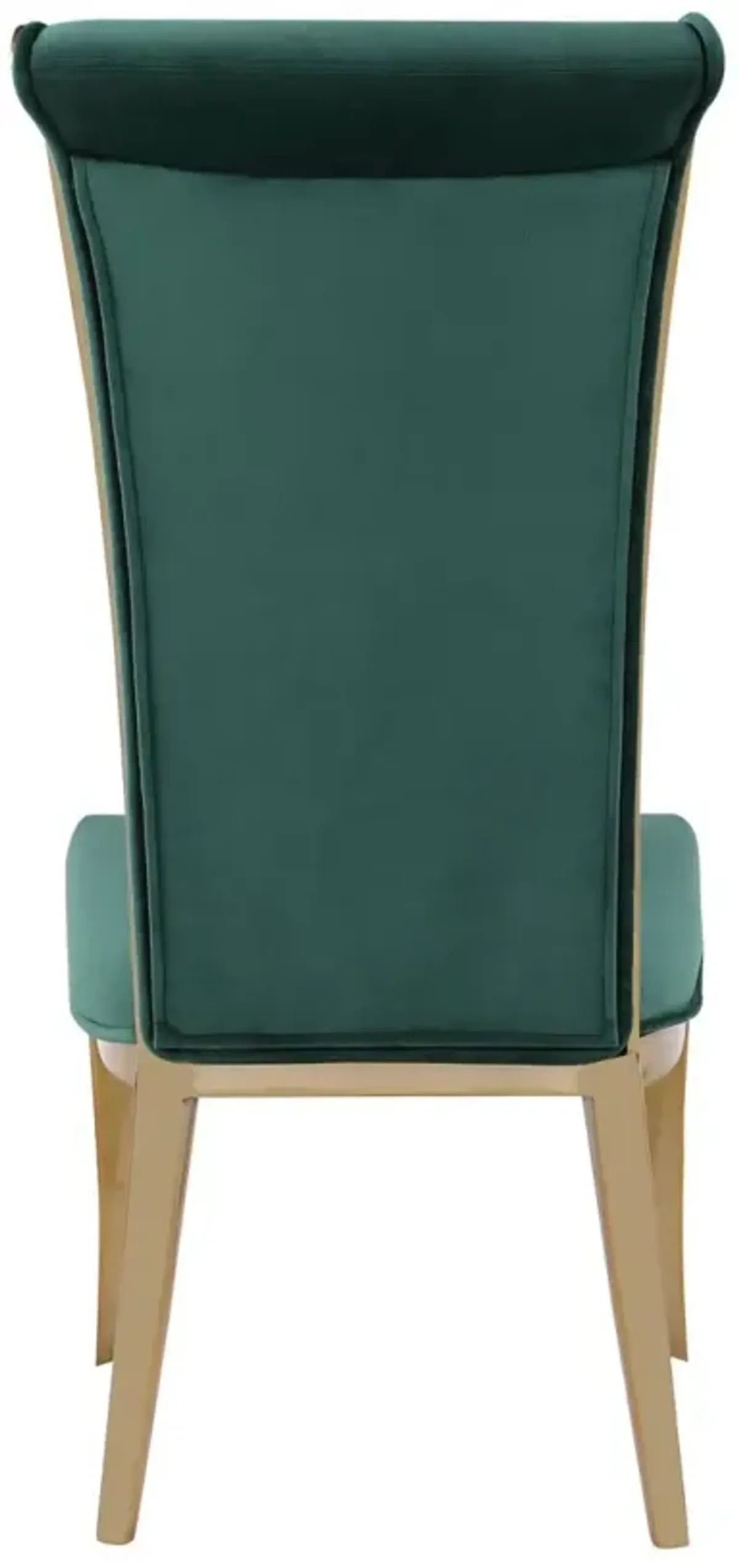 Chintaly Joy Green/Brushed Gold High Back Side Chair with Golden Frame