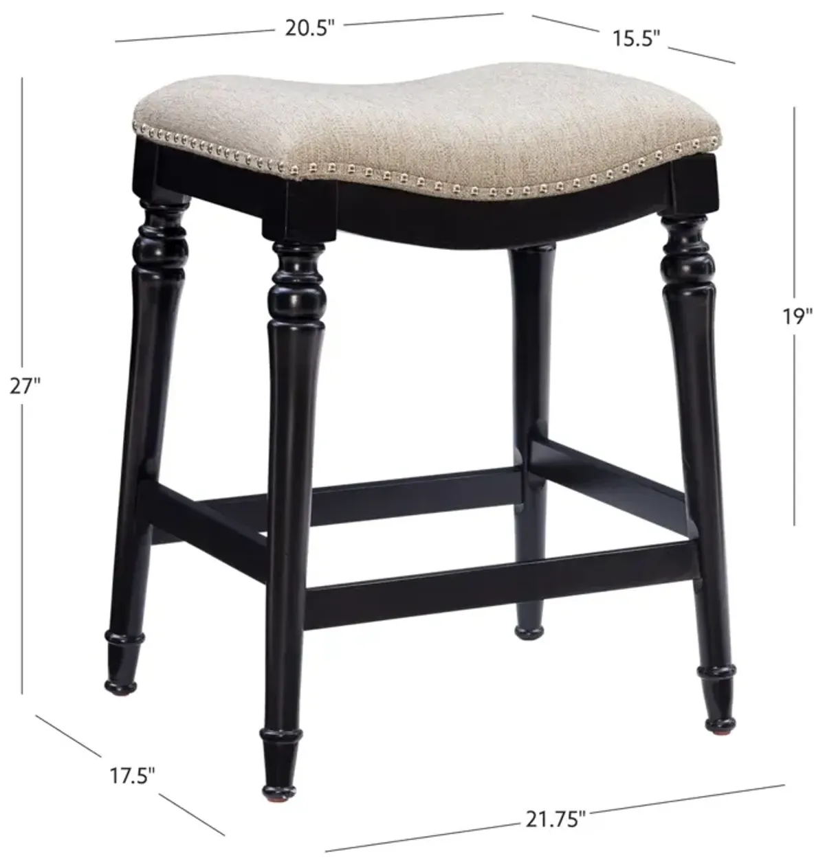 Powell Hayes Big & Tall Counter Stool Black