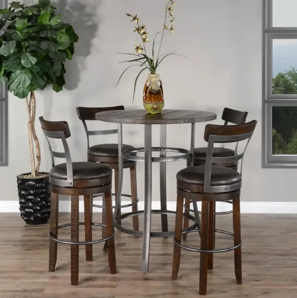 Sunny Designs Homestead Tobacco Leaf Pub Table