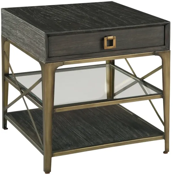 Hekman Lamp Table with Drawer Oak Veneer & Mindi Solids Edgewater