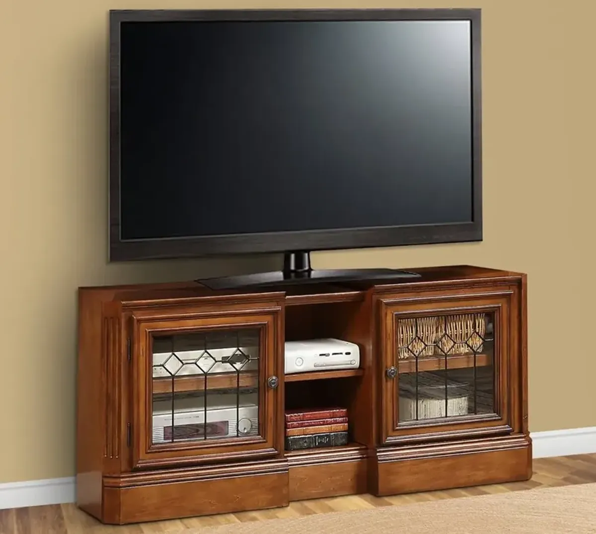 Parker House Huntington Collection 48 Inch Expandable Antique Vintage Pecan Media Entertainment TV Stand