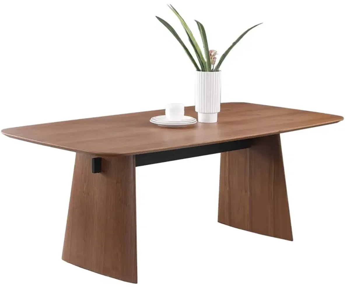 Chintaly Eden Modern Dining Set with All-Wood Table & Cantilever Chairs