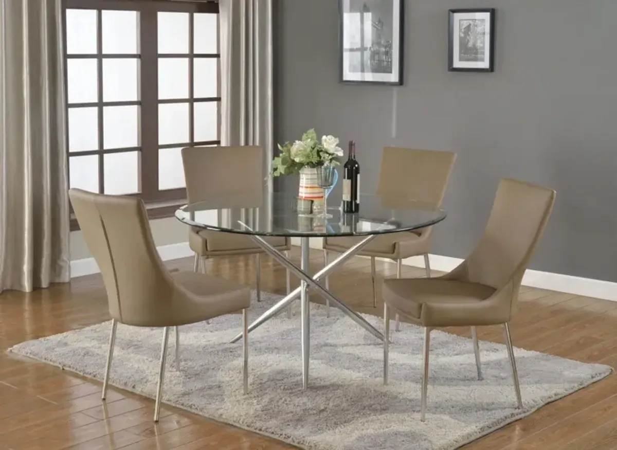 Chintaly Patricia Brown Contemporary Club-Style Dining Chair