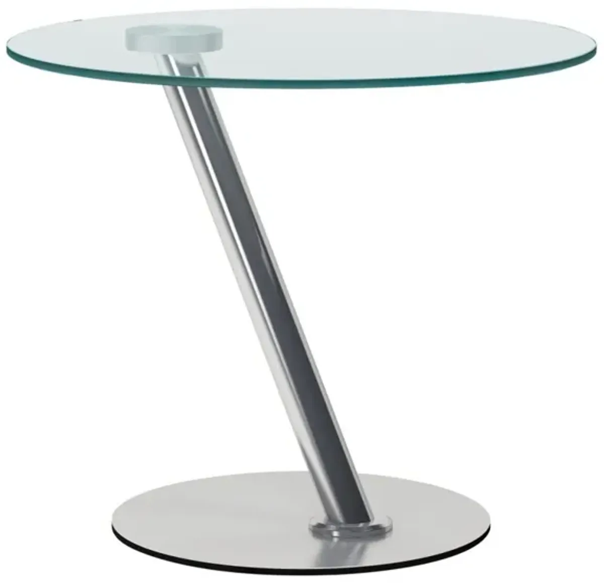 Chintaly Contemporary Glass Top Lamp Side Table