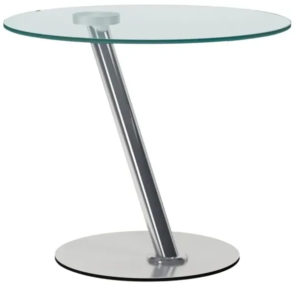 Chintaly Contemporary Glass Top Lamp Side Table