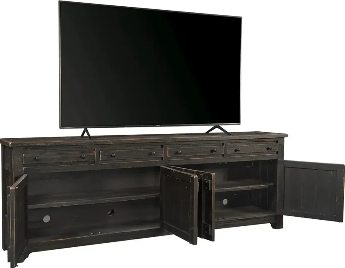 Aspenhome Reeds Farm Weathered Black 97 Inch TV Stand Console