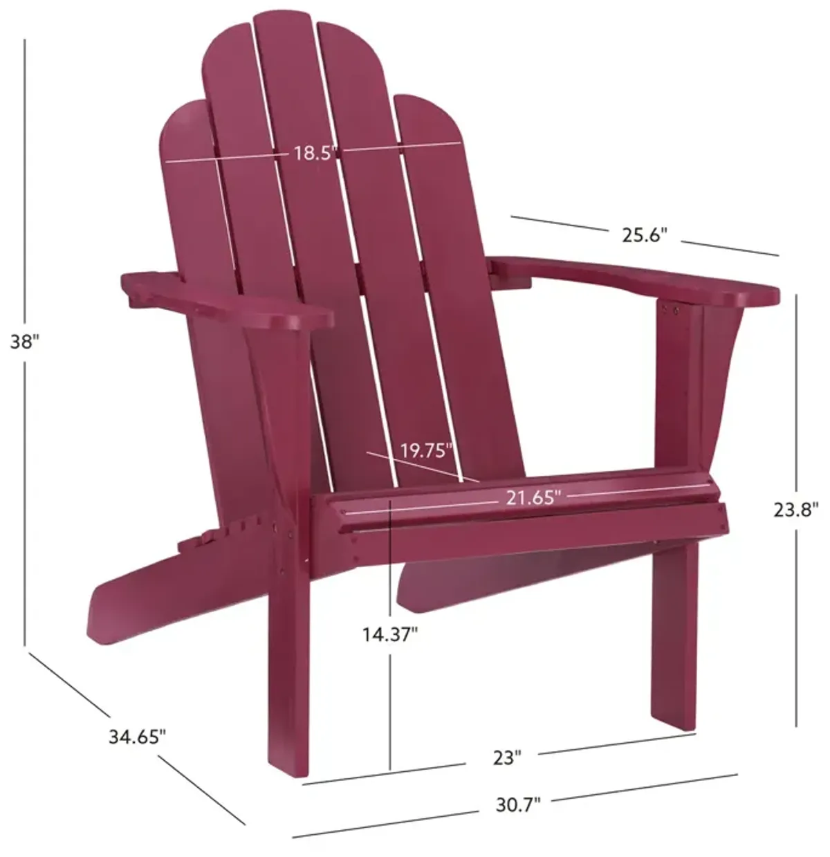 Linon Red Adirondack Chair