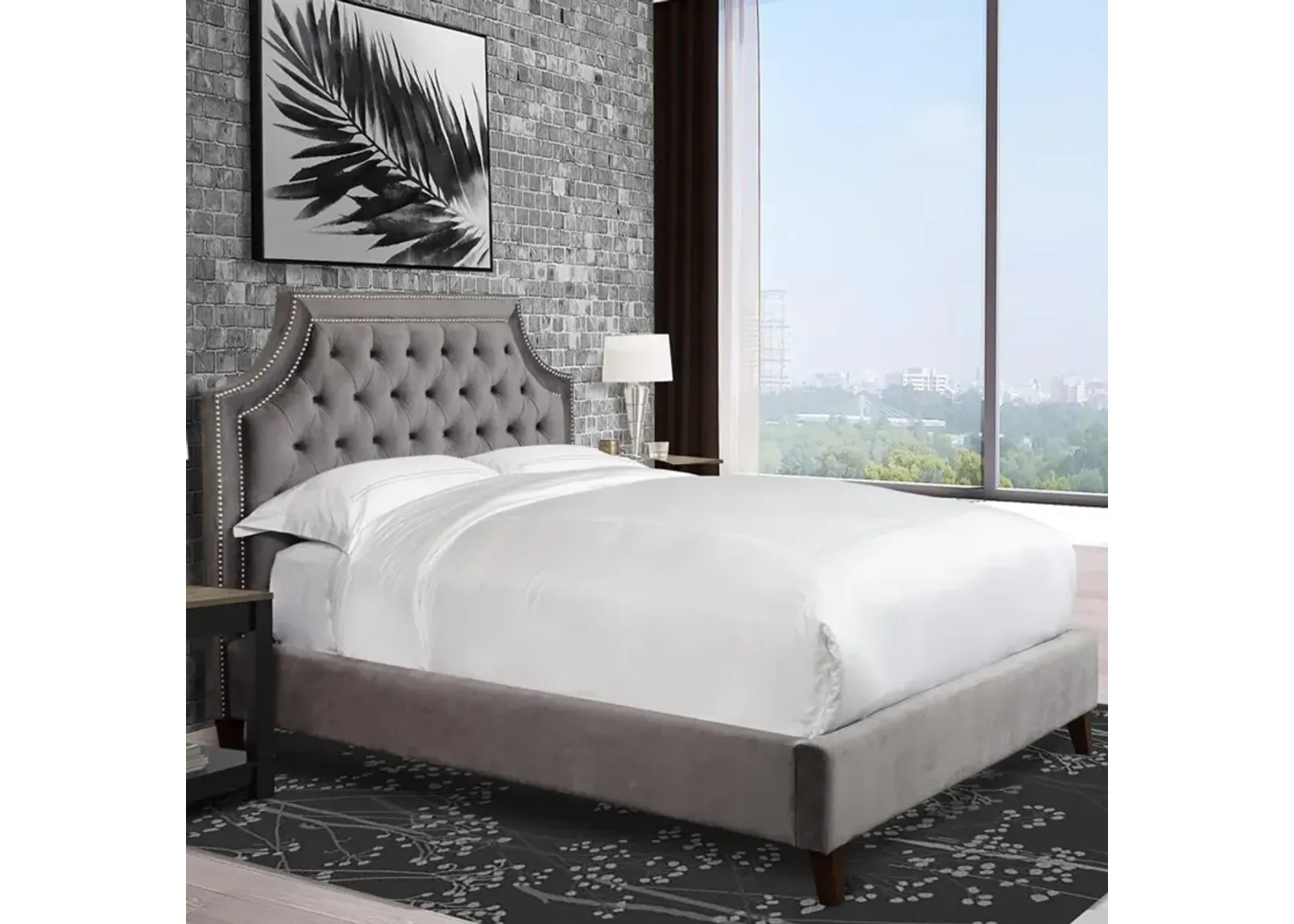 Parker House Jasmine Flannel Grey King Headboard