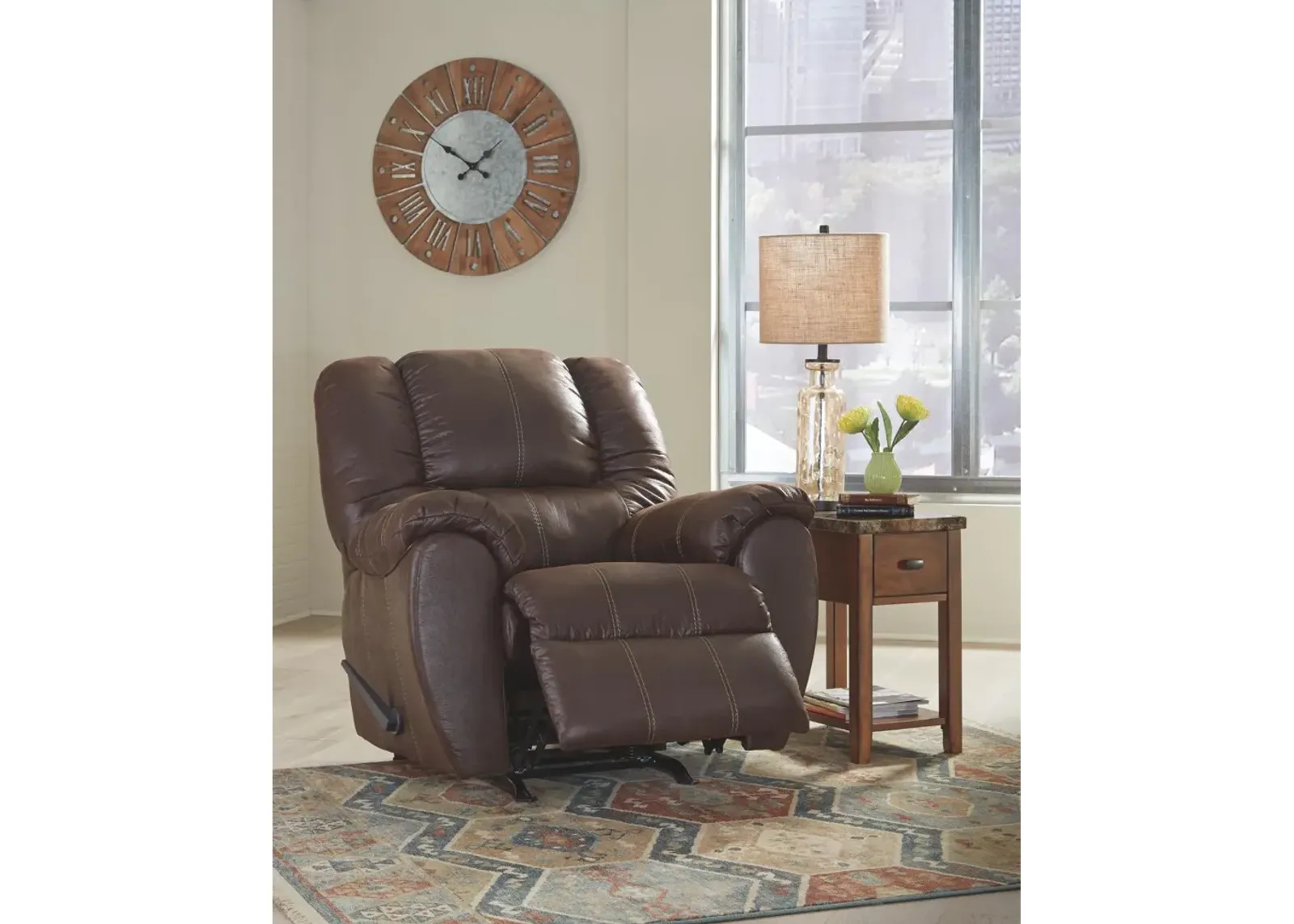 Ashley Mcgann Walnut Rocker Recliner