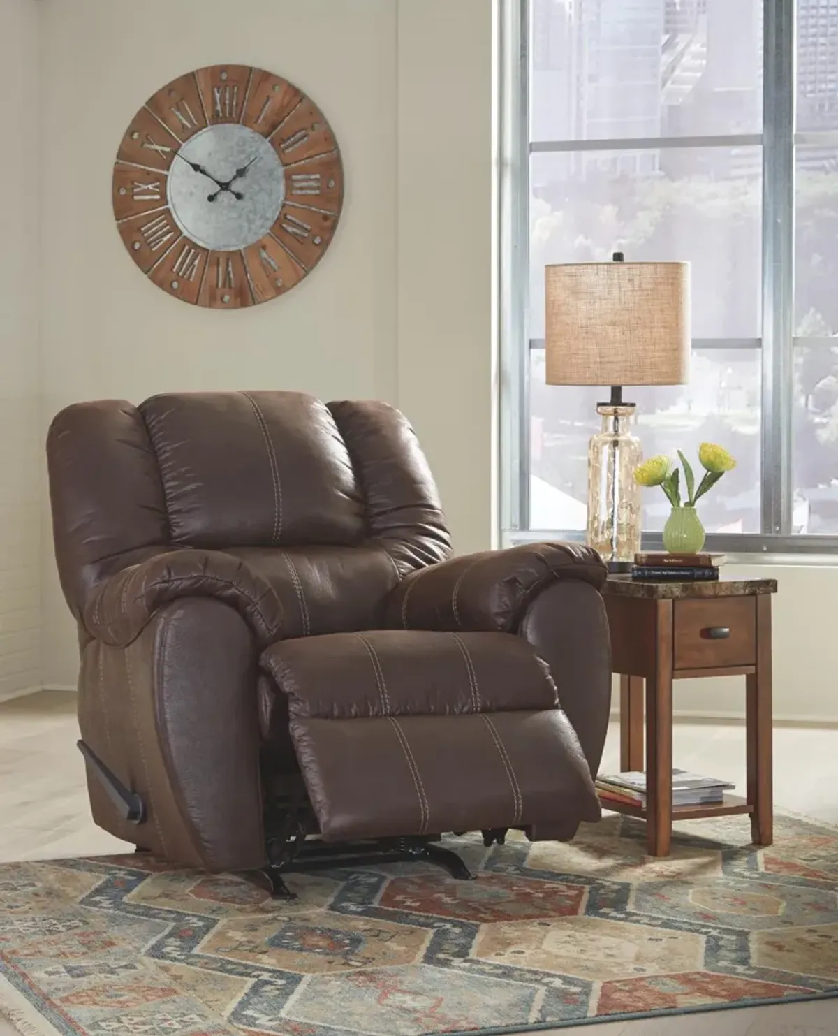 Ashley Mcgann Walnut Rocker Recliner