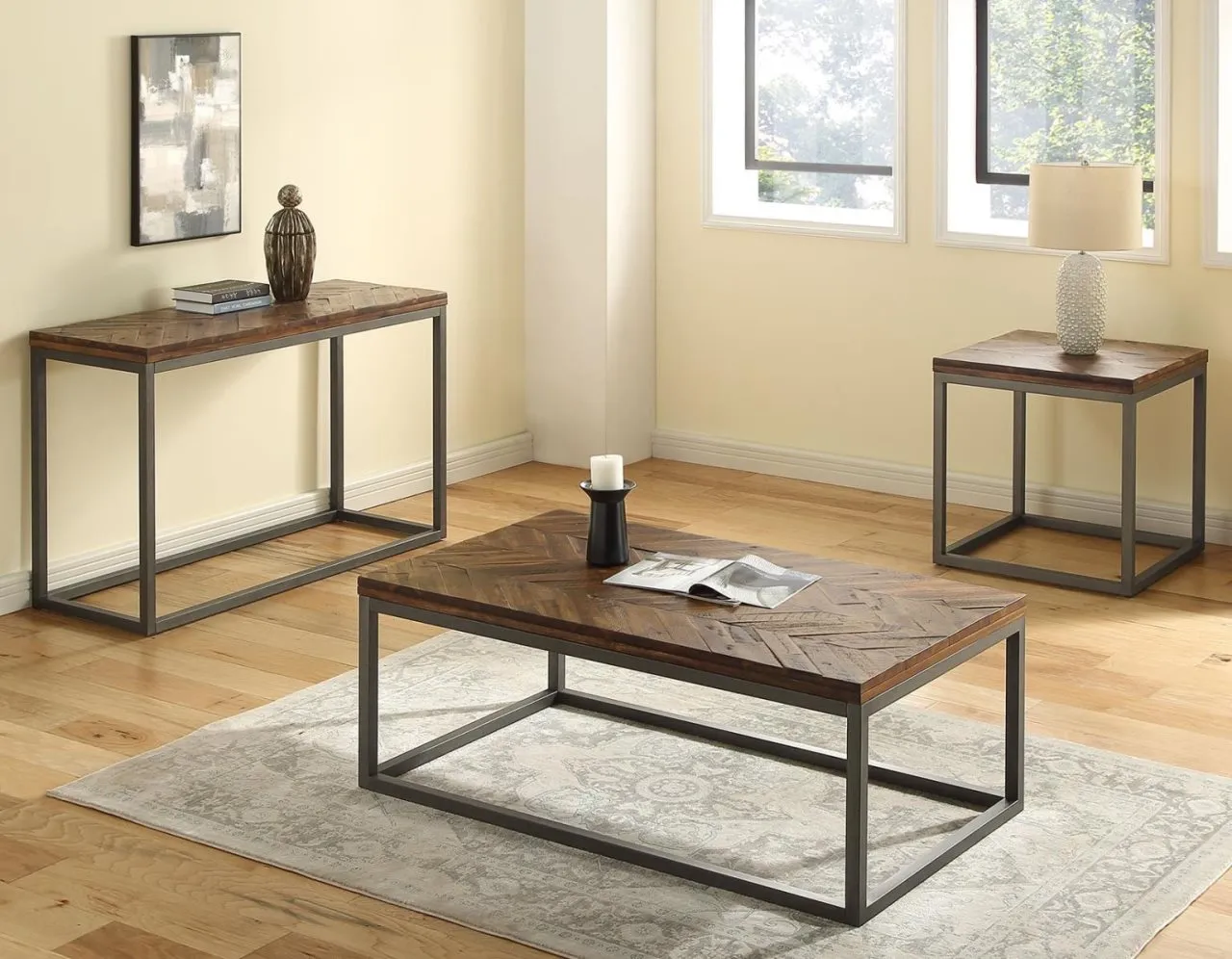 3 PIECE LORENZA COCKTAIL TABLE + 2 END TABLES