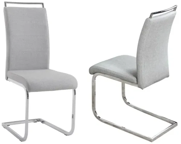 Chintaly Sunny Grey Contemporary Handle-Back Cantilever Side Chair