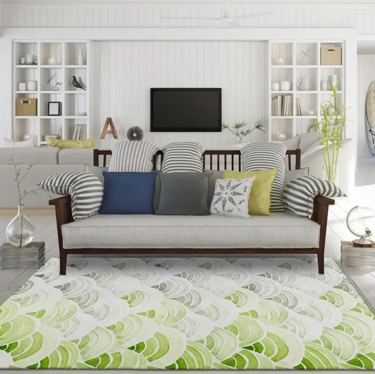 Dalyn Verdant Canopy Layered Greenery Arch Pattern 5'X8' Area Rug