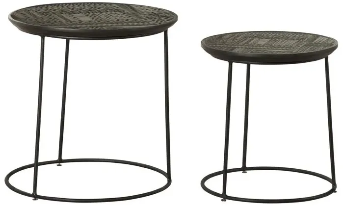 2PC NESTING TABLES MATTE BLACK