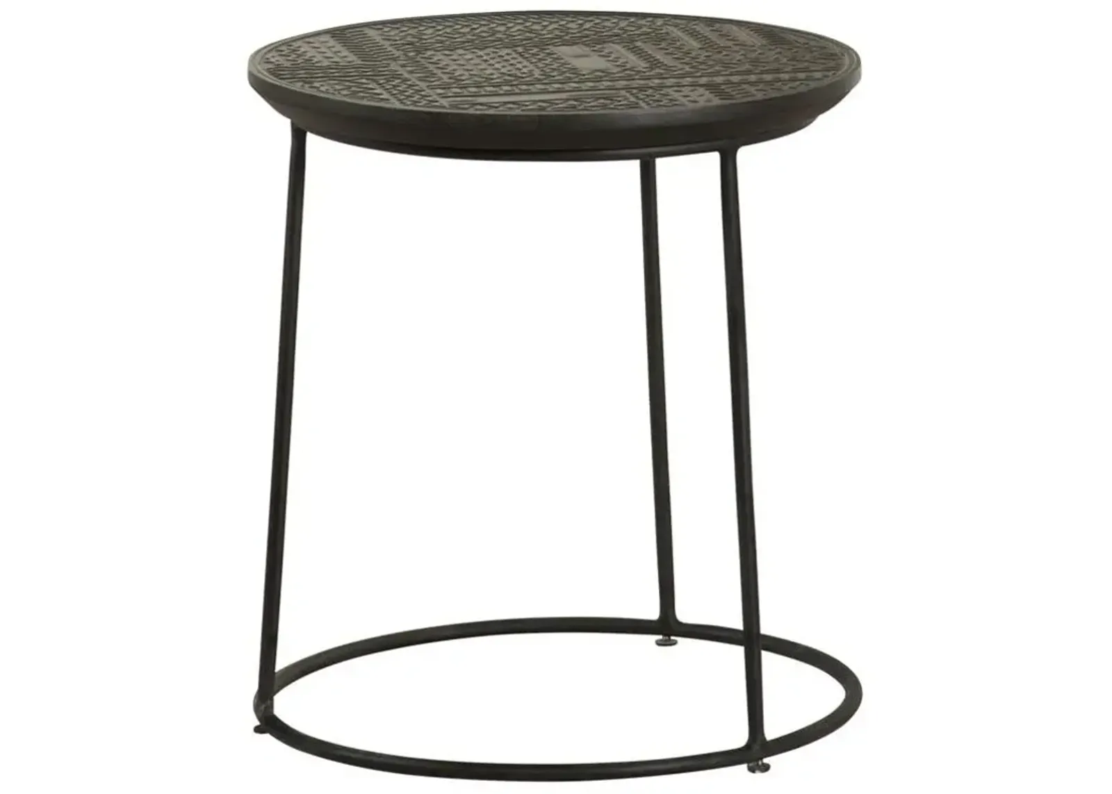 Coaster Loannis 2-Piece Round Mango Wood Nesting Table Matte Black