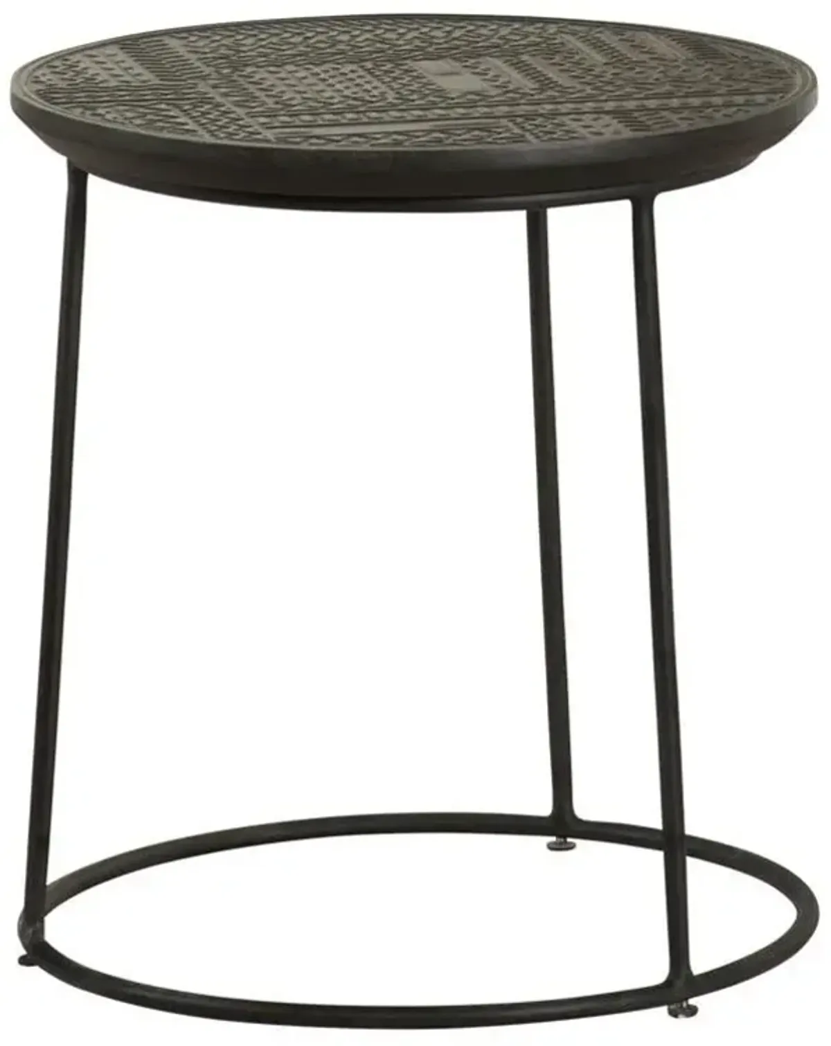 Coaster Loannis 2-Piece Round Mango Wood Nesting Table Matte Black