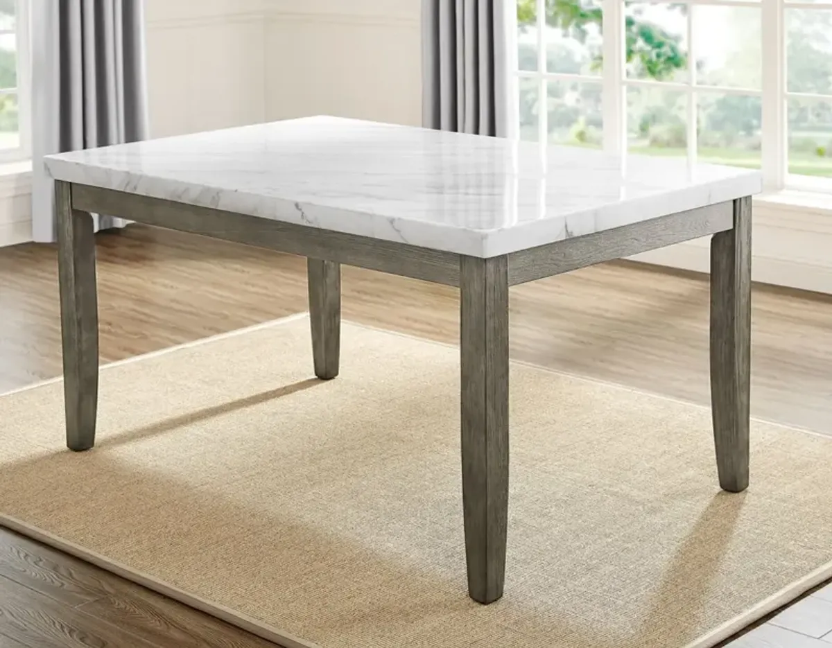 Steve Silver Emily White Marble Top Dining Table