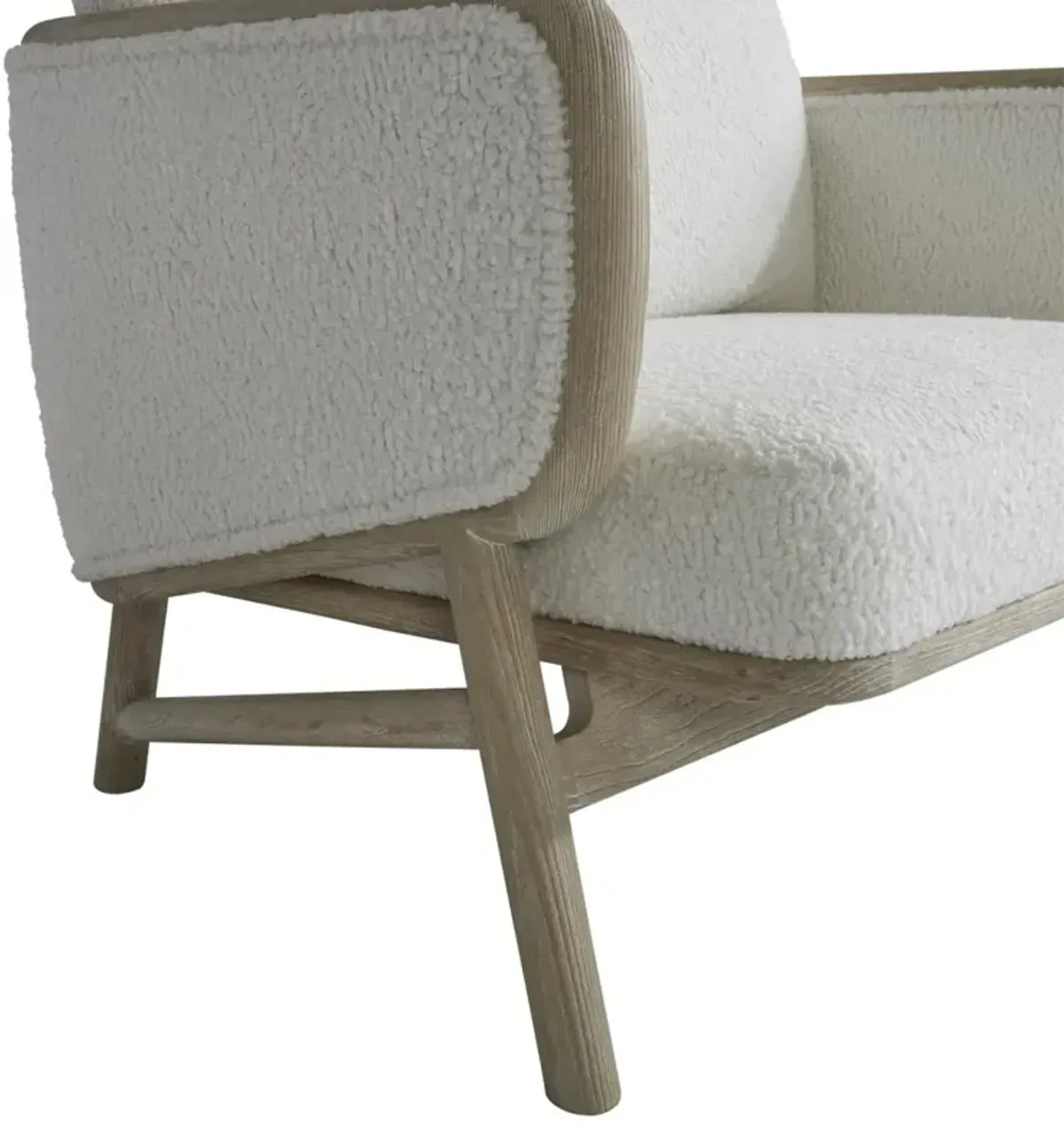 Bernhardt Anders Fabric Flaxen Finish Barrel Chair